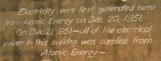 EBR-1 note written just after the first electricity from nuclear power was generated.
